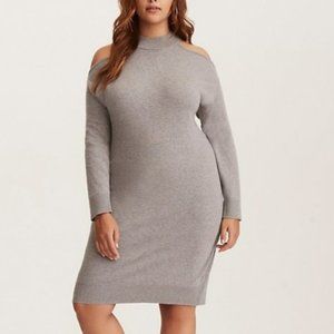 Torrid High Neck Cold Shoulder Sweater Dress Sz 2